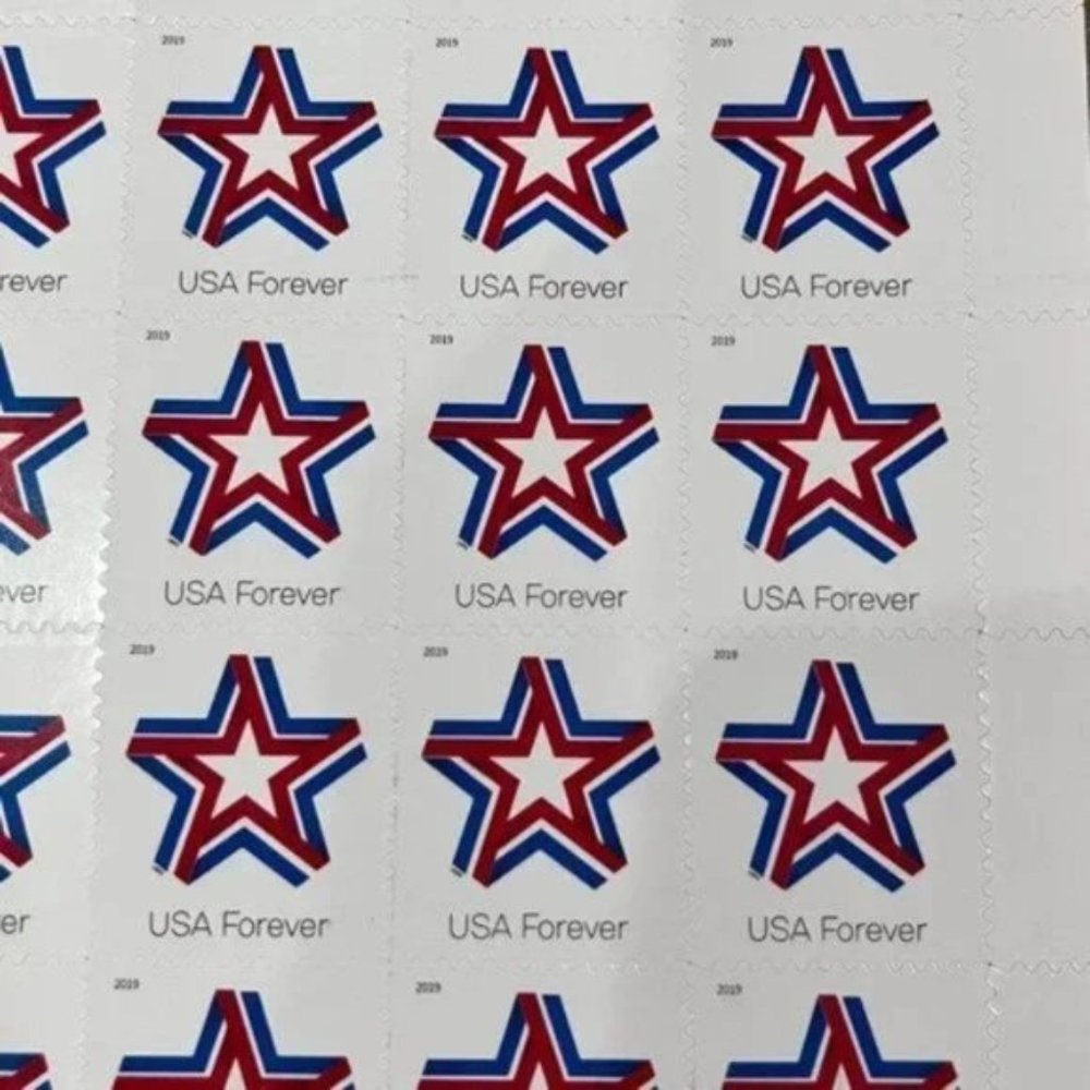 Star Ribbon Strip of 1000 USPS First Class Forever Postage Stamps Patriot…